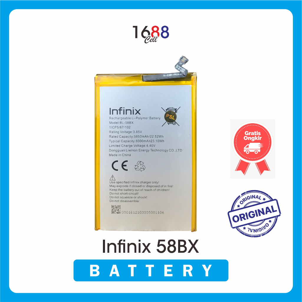 Baterai Infinix BL-58BX Battery Tanam Original - Battery HP Original - Batre Handphone Ori - Batre HP