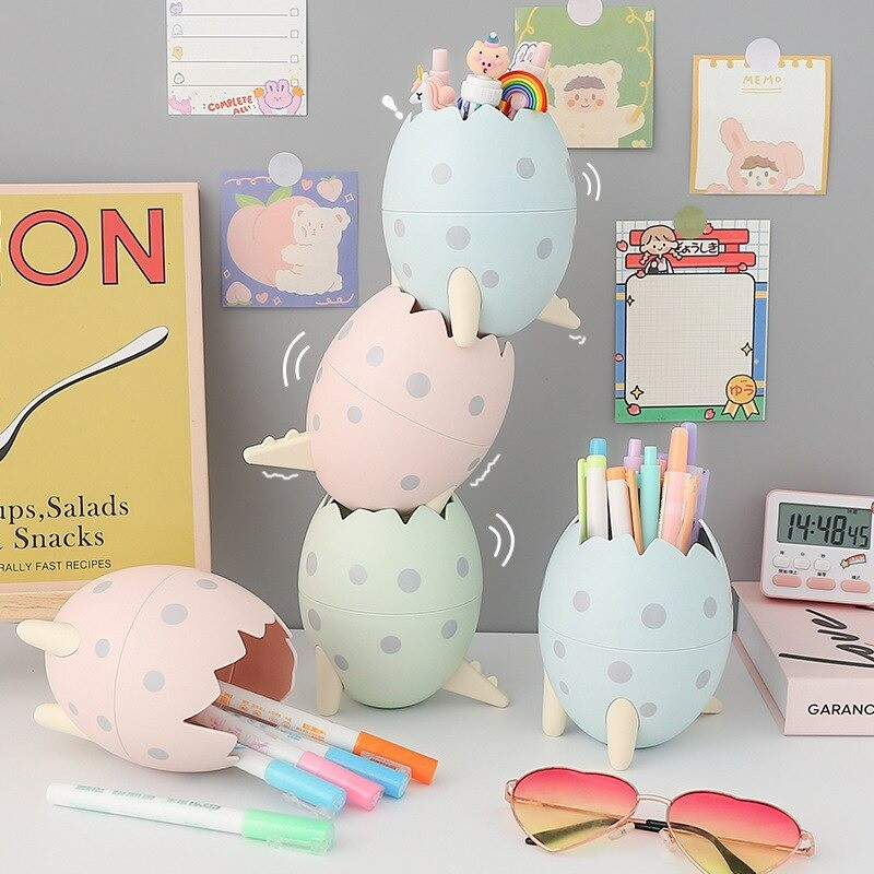

DAY7 Dino Egg telor telur Tempat pensil Lucu Pen Stand Bulpen make up storage egg aksesoris Sekolah kantor siswa holder Organizer Meja