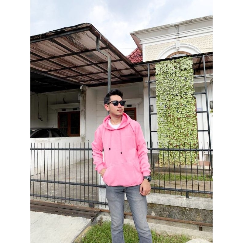 SWEATER HOODIE POLOS PREMIUM WARNA PINK BEBY(PINK MUDA)
