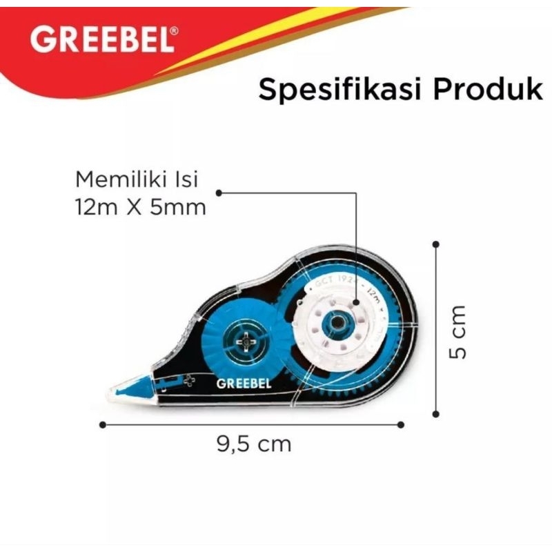 

CORRECTION TAPE GCT 1924/TIPE X KERTAS/TIPE X ROLL GREEBEL