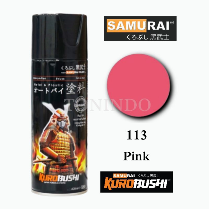 Samurai Paint Cat Semprot 113 Pink Warna Standard 400 ml Cat Semprot Spray Tahan Bensin & Retak Untu