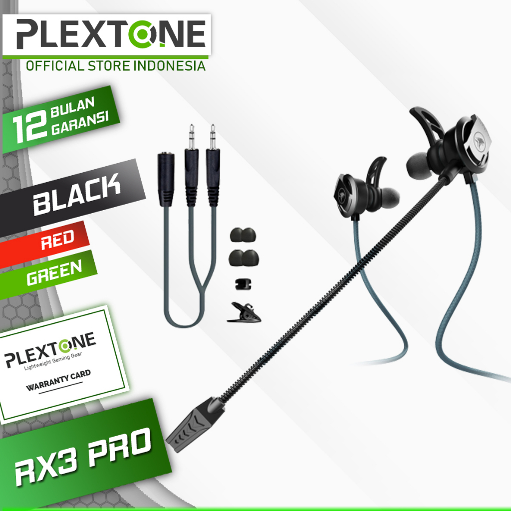 Earphone Gaming Plextone Xmowi RX3 Pro Dual Microphone Detachable HD Mic Headset Game FPS PUBG