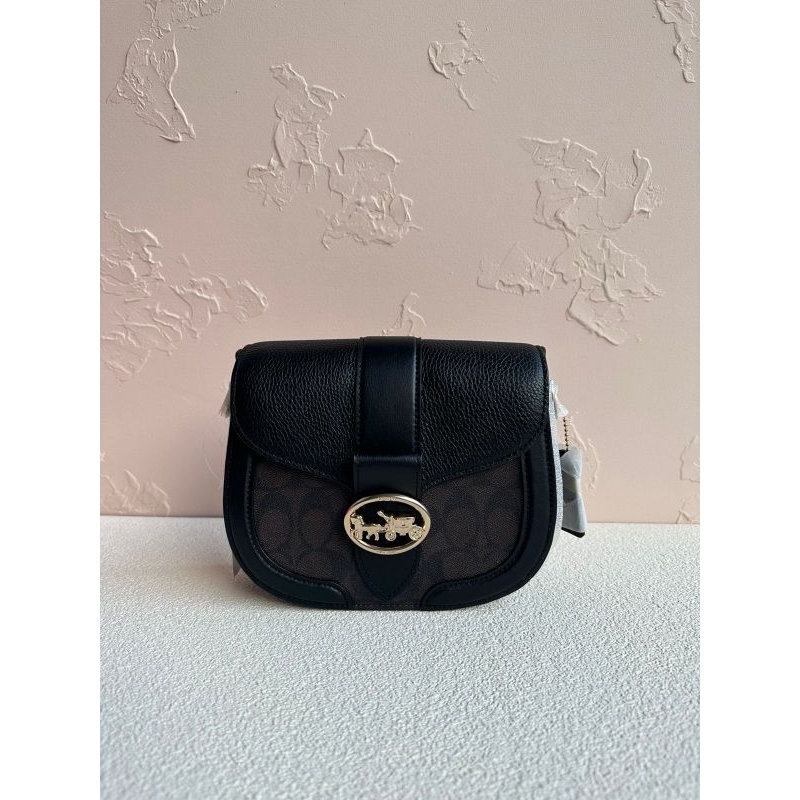 Coach Georgie Saddle Bag Brown Black