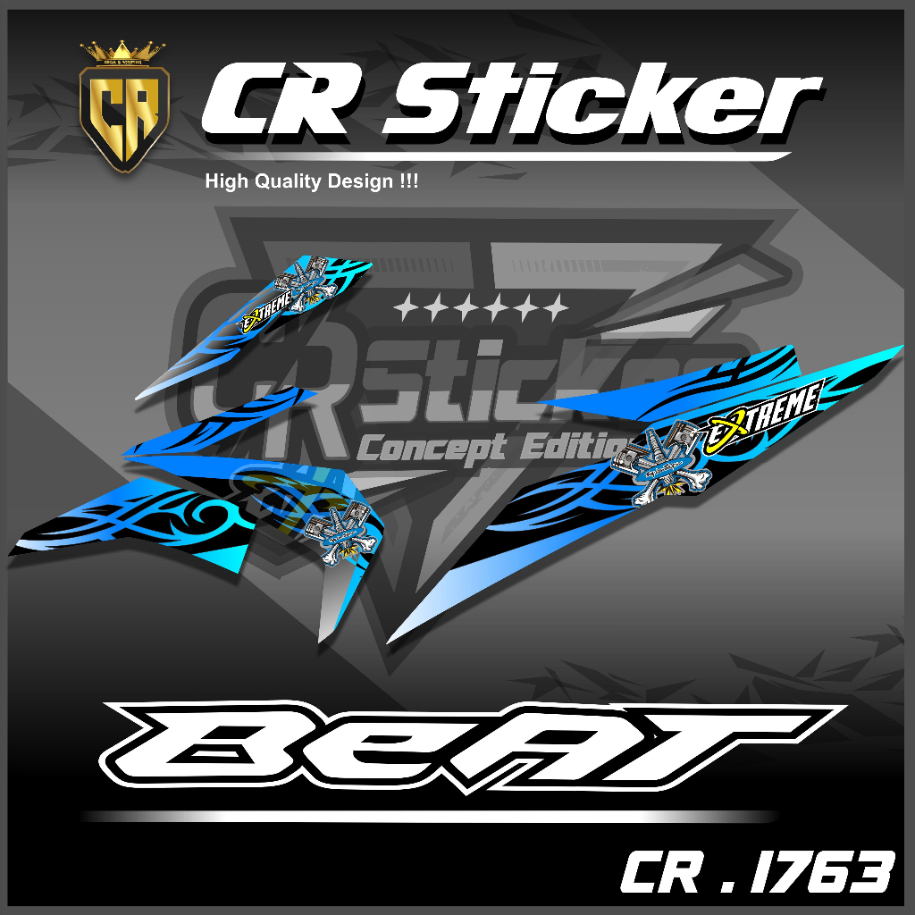 STRIPING BEAT FI SIMPLE MOTIF XTREME STRIPING VARIASI BEAT FI ESP STREET 2016-2019 STICKER VARIASI B