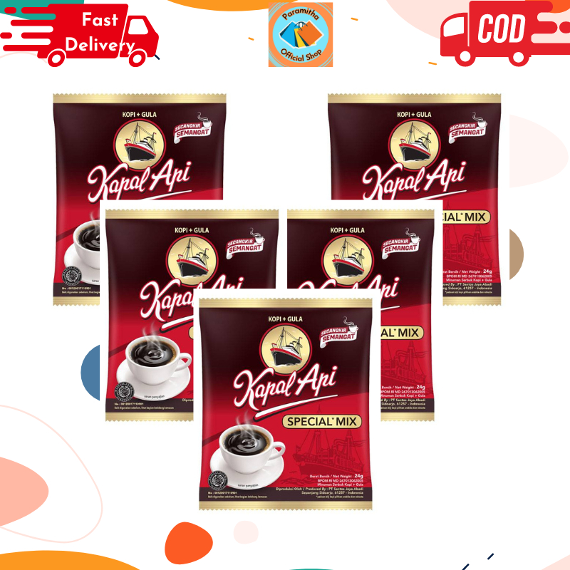 

Kopi Kapal Api Special Mix Kopi + Gula 24gr Dapat 5 Sachet