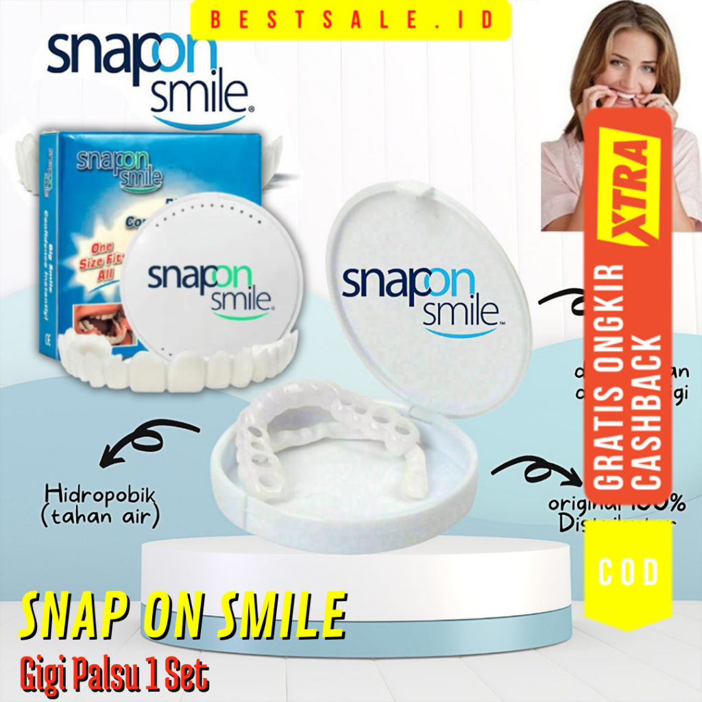 Snap On Smile Gigi Palsu 1 Set Atas Bawah - Gigi Palsu Silikon