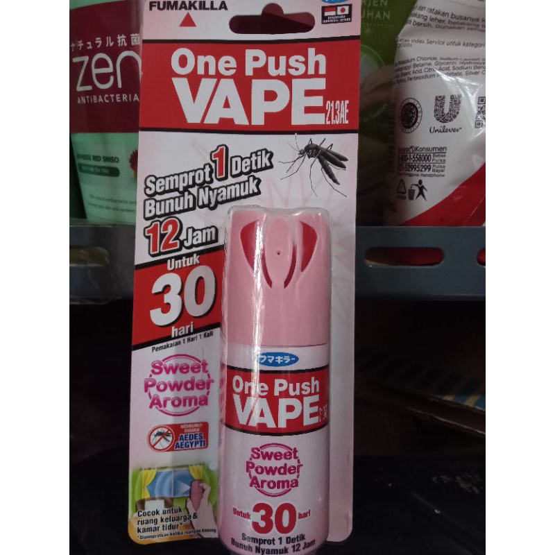 One Push Vape semprot nyamuk 30 hari PINK