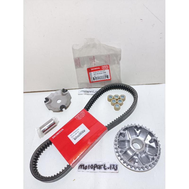 Paket hemat Rumah Roller Assy plus Vanbelt onlly (K44-stater halus)Honda Beat pop Beat esp Beat stre