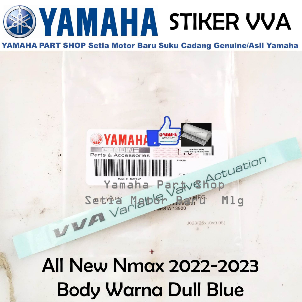Stiker VVA Biru Glossy Dull Blue All New Nmax 2023 Asli Yamaha Setia Motor Baru