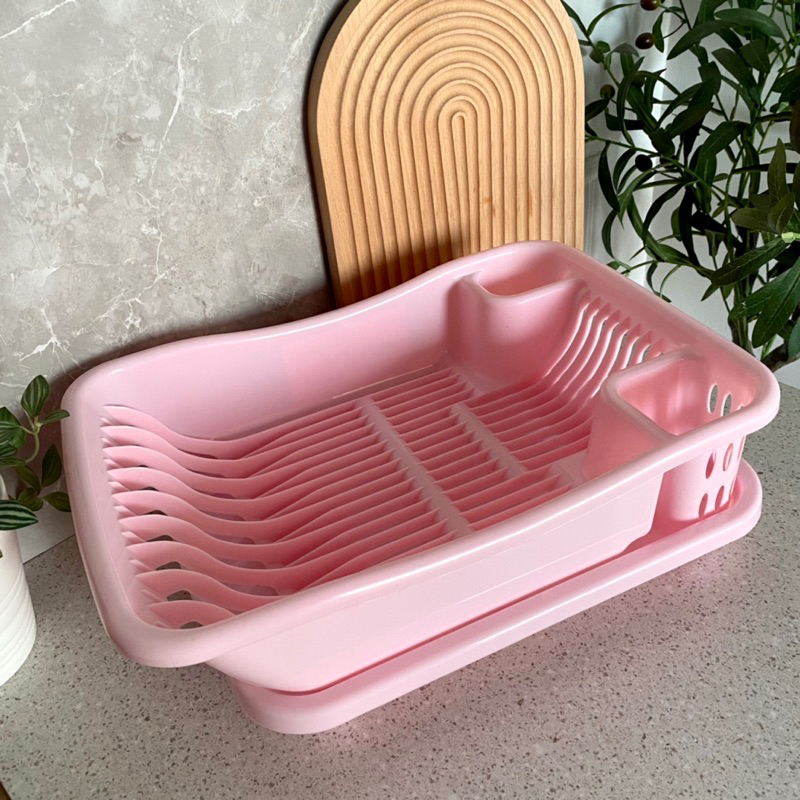 Rak Pengering piring include tatakan Rak Piring Shabby Bahan Plastik