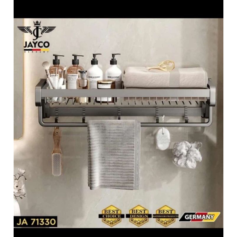 Rak sabun datar stainless grey / Rak serba guna stainless / Rak sabun stainless