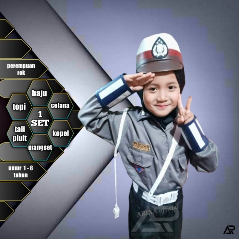 Baju Seragam Polisi Cilik Perempuan Celana Seragam Polisi Anak Perempuan