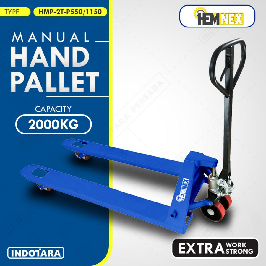 Hemnex Manual Hand Pallet 2 Ton HMP-2T-P550/1150