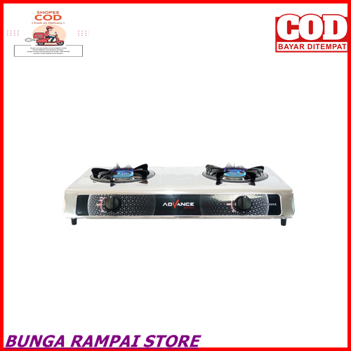 PALING BAGUS Kompor Gas Stainless Steel 2 Tungku ADVANCE GB-6602 S