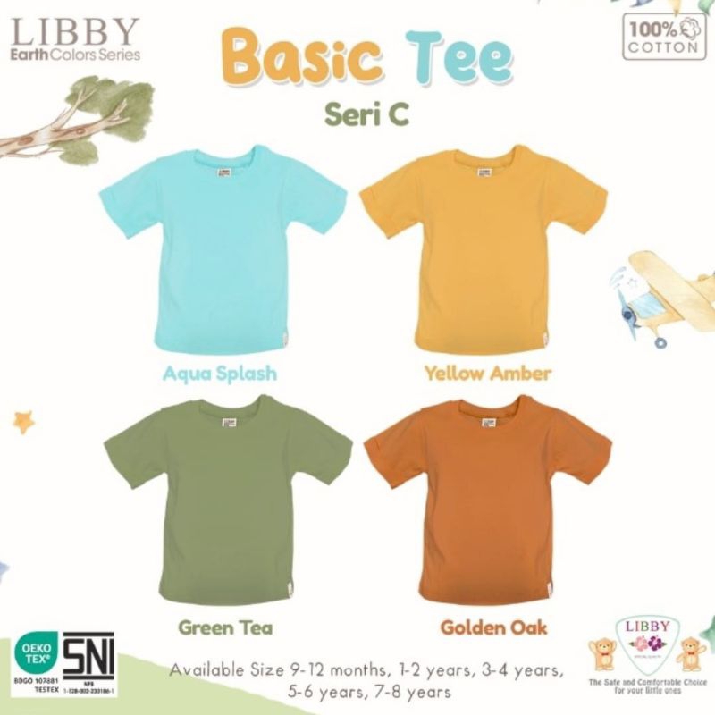 Libby basic tee terbaru  1pc / Libby Oblong Basic tee /kaos oblong libby baby polos