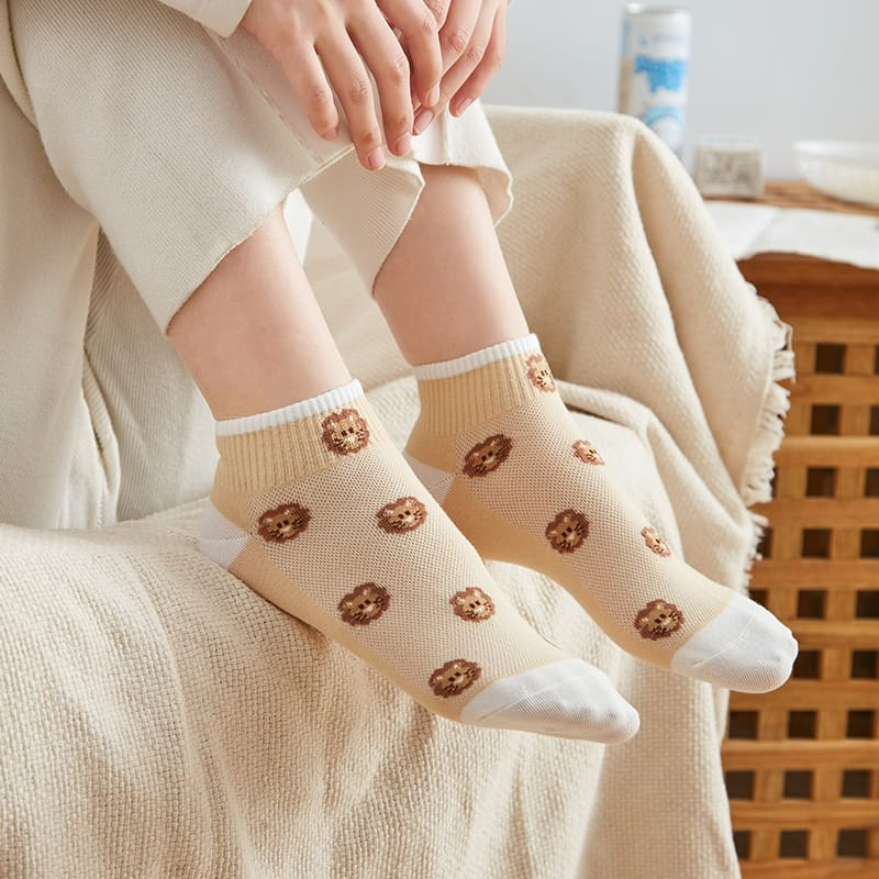 BV.ID KK573 Kaos Kaki Semata kaki Motif Lion Lucu Cute Fashion Ankle Socks Korean