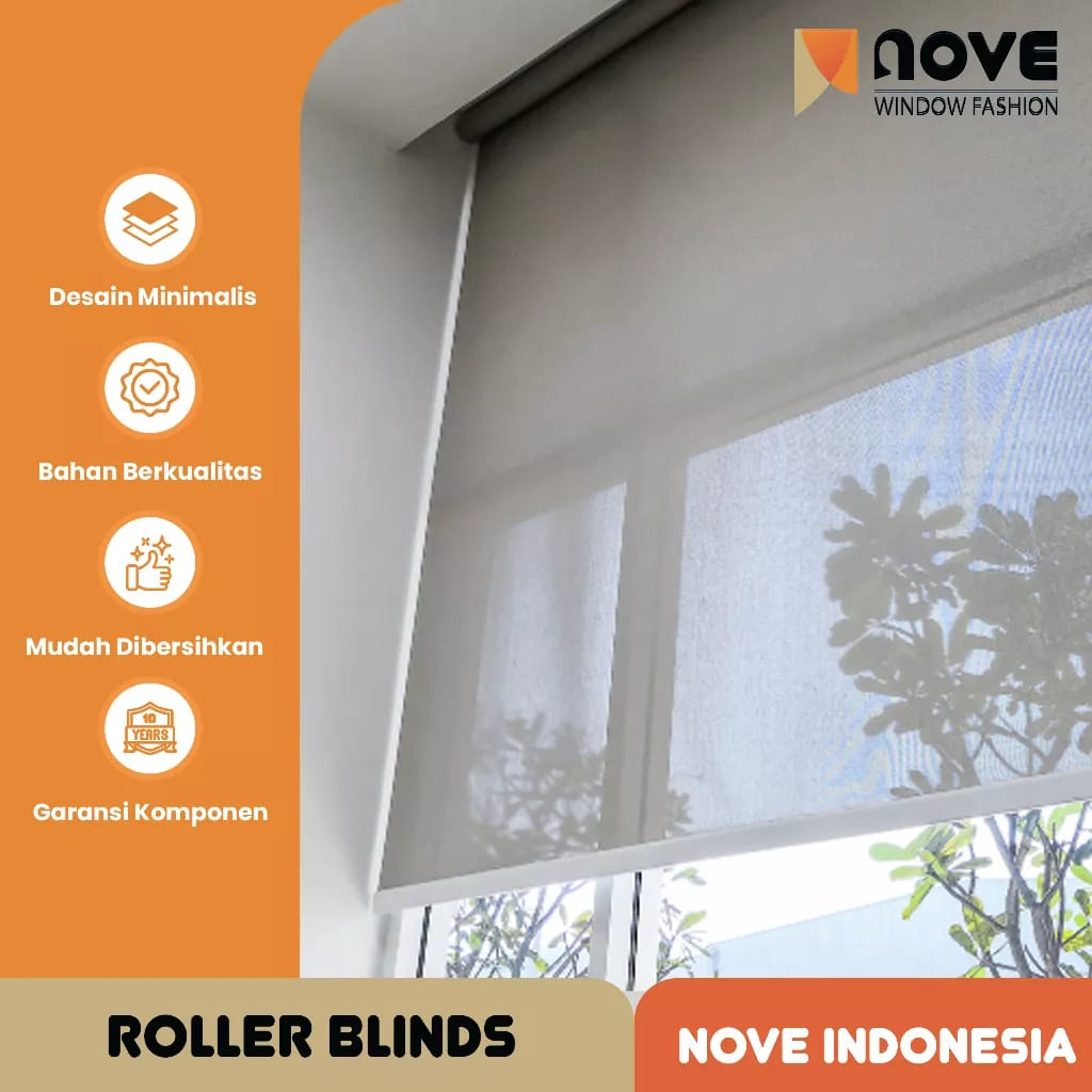 Nove Roller Blind Indoor Sunscreen – Solar Screen - Tirai Gulung