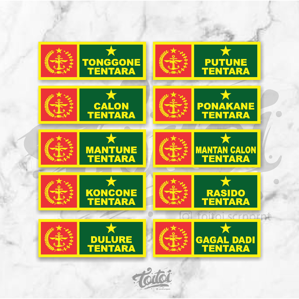 

STICKER TONGGONE TENTARA, STICKER PARODI, STICKER TENTARA