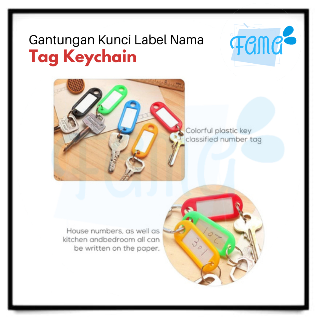 Tag Keychain Ring Gantungan Kunci Label Nama [FAMA0660]