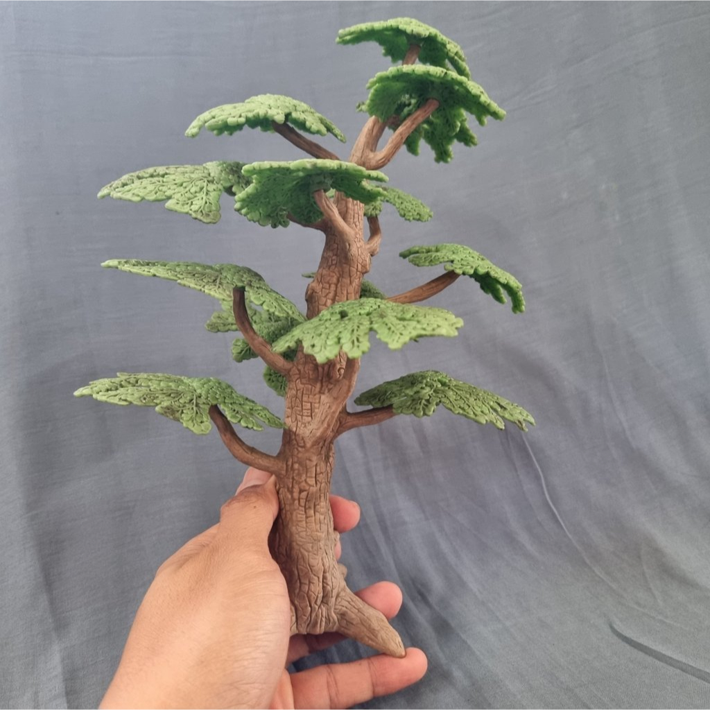Miniatur pohon kayu besar PVC diorama toys photography tinggi 24cm