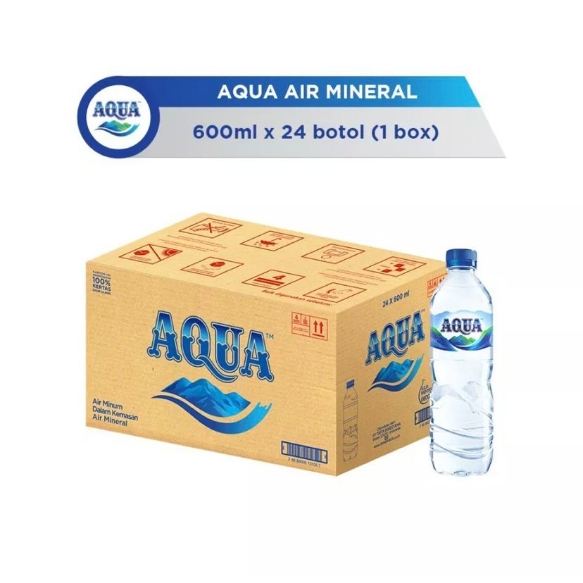 Air Mineral AQUA 600ML ( 1DUS = 24 BTL )
