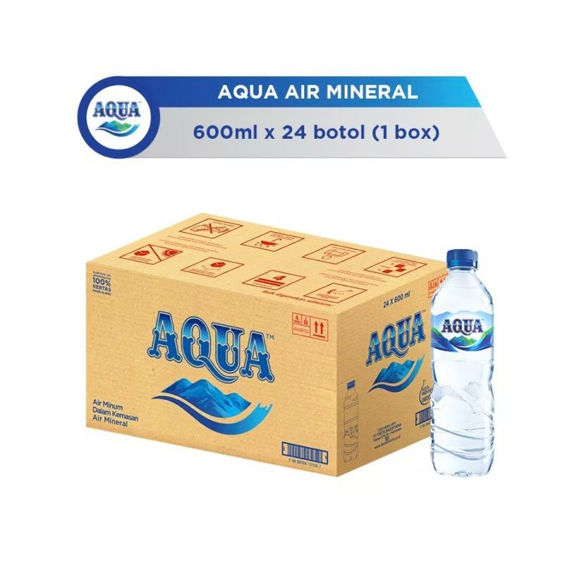 

Air Mineral AQUA 600ML ( 1DUS = 24 BTL )