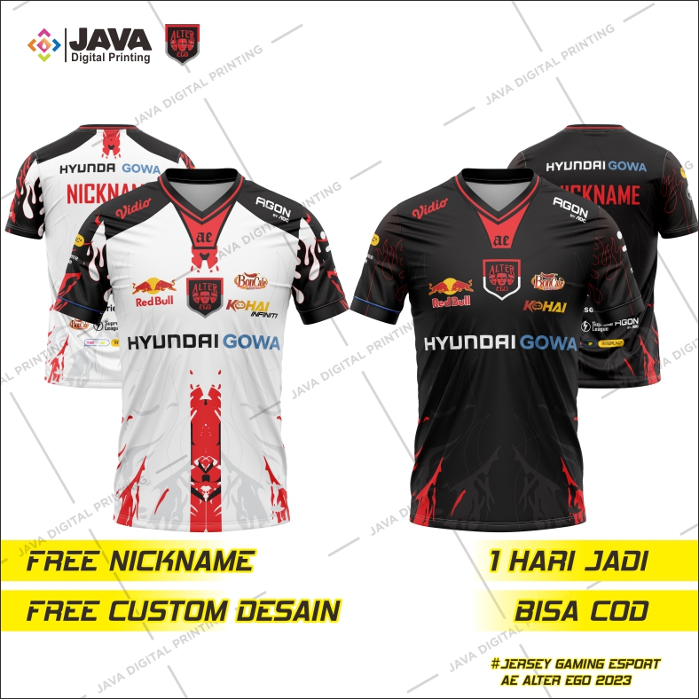 Jersey Baju Kaos Alter Ego MPL Season 12 2023/2024 Terbaru Free Nickname Fullprinting