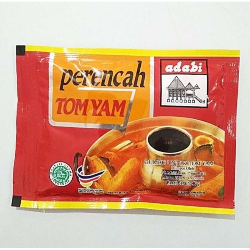 

Bumbu Adabi Perencah Tom Yam Bumbu Tomyam Bumbu Perencah Tom Yum Adabi Sup Tomyum HALAL Perencah Tom Yum Instant Impor Bumbu Tomyam instant Sup Tomyam Adabi HALAL