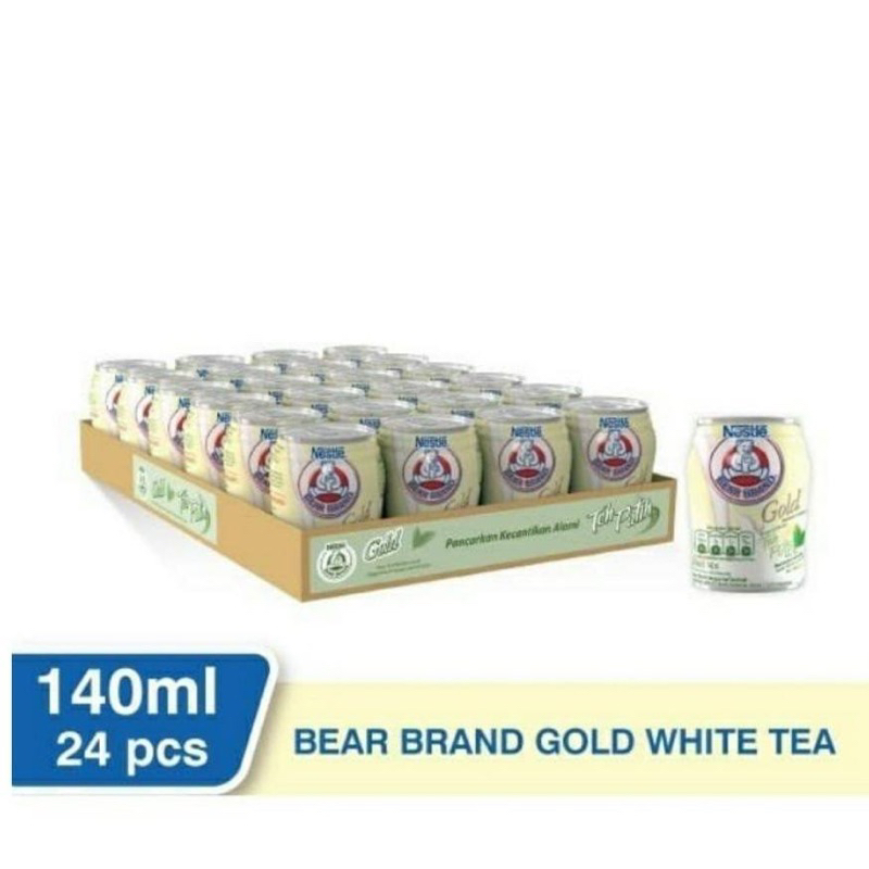 Nestle Bear Brand Gold White Tea 140ml Susu Beruang 1 Dus / Karton