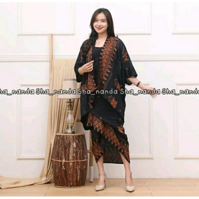 POLKA ONE SET BATIK LOWO SET BATIK WANITA ONE SET BATIK KAFTAN ROK LILIT BATIK