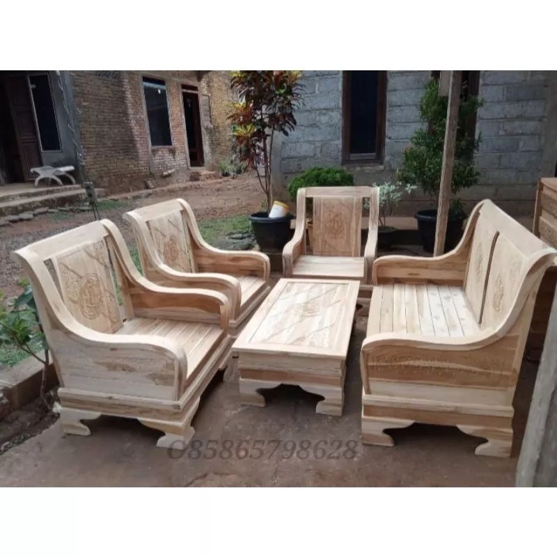 kursi tamu minimalis jati mentahan tamu Jepara