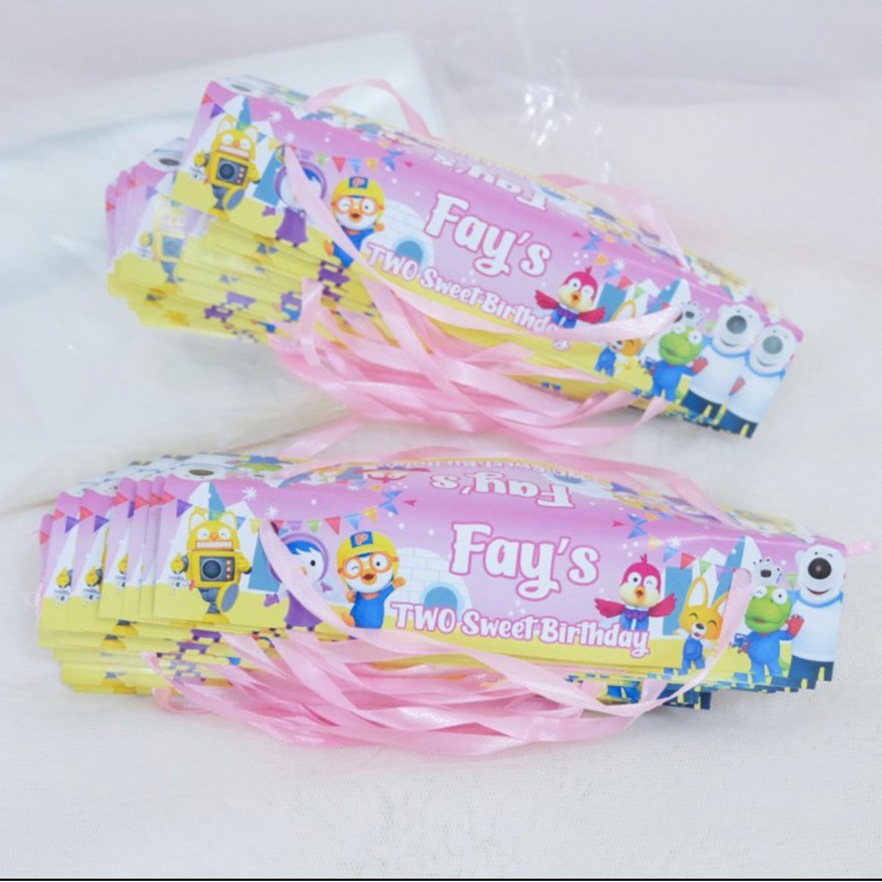 

Pororo Label Snack Birthday / Kantong Souvenir Ulang Tahun