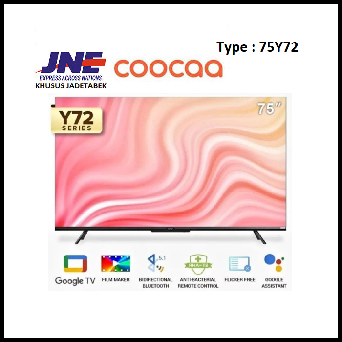 COOCAA 75Y72 LED TV 75 INCH Digital Smart GOOGLE DOLBY 4K UHD TV