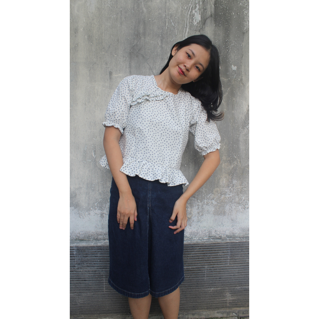 Agatha Top | Atasan Wanita | Blouse Wanita | Blouse Korea | Blouse Lengan Pendek