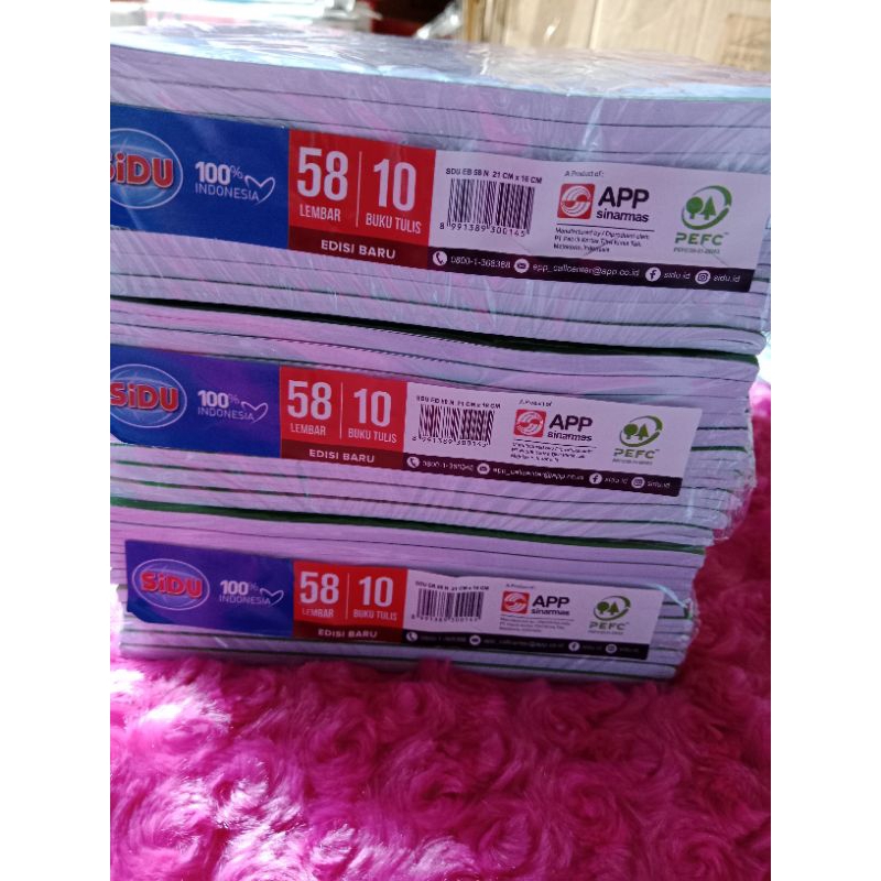 

Buku tulis sidu sinar dunia 58 lembar (1pak isi 10 pcs)