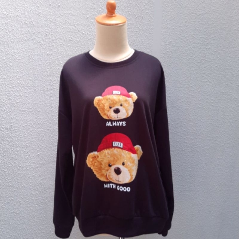 KAOS WANITA LENGAN PANJANG BLACK BEAR XL