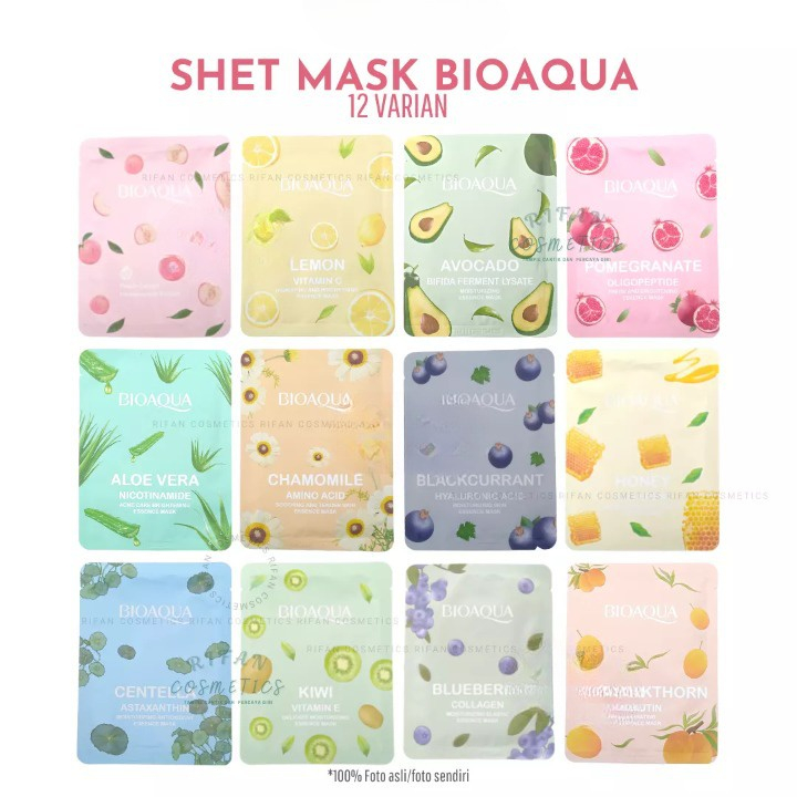 BIOAQUA Sheet Mask/Masker Wajah Series Buah❤EwaGrosir❤