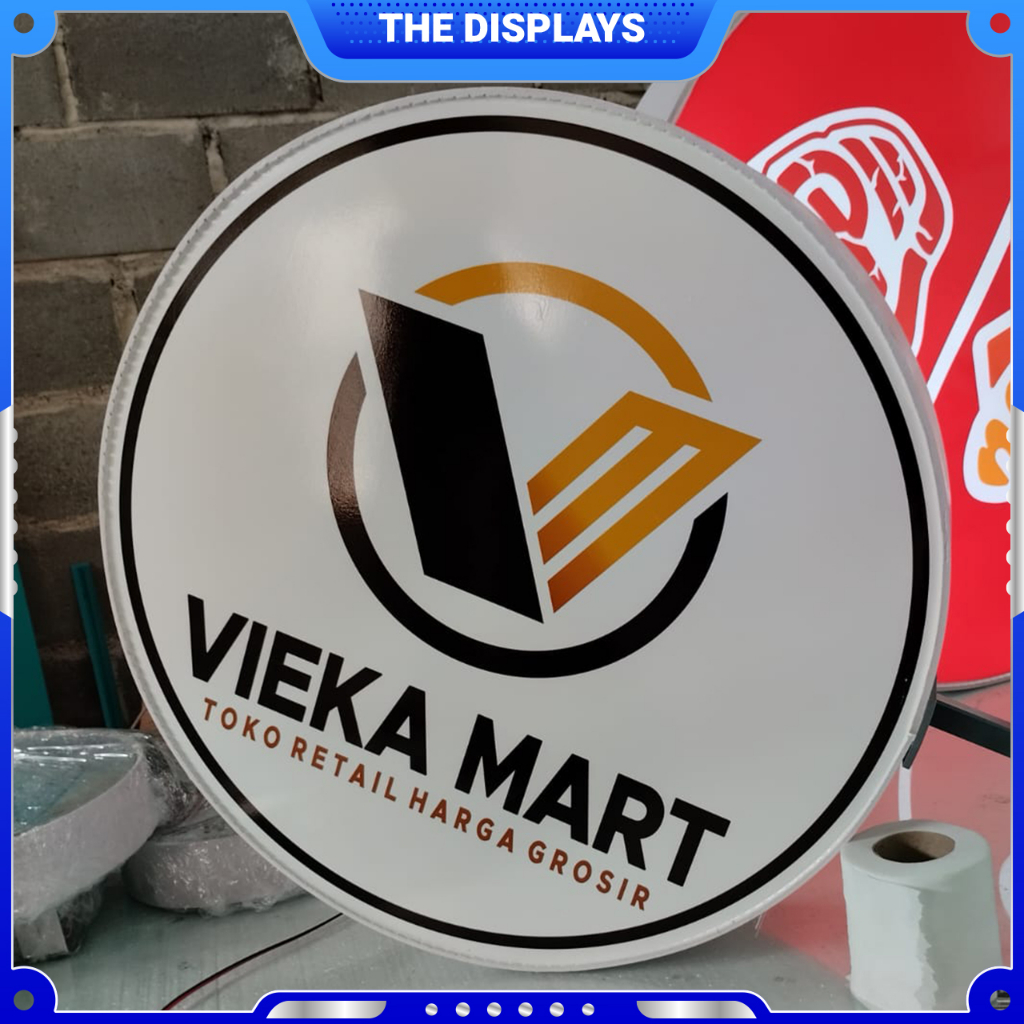 Custom Neon Box 40cm 1 Muka | Signage LED PVC Acrylic Free Power Supply