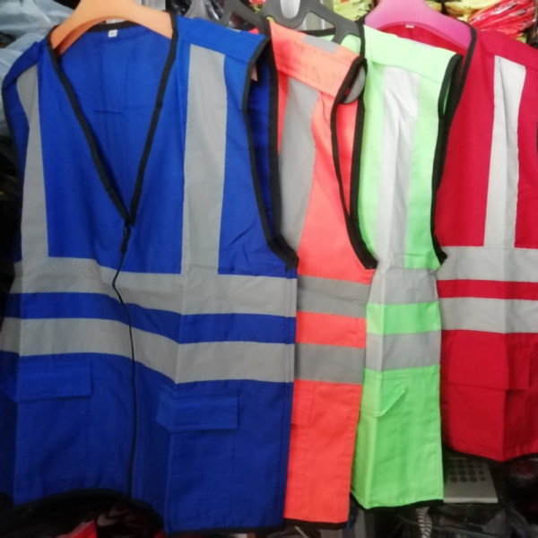 resleting Jual biru drill warna kain - rompi Biru XL safety hijau merah Orange Berkualitas