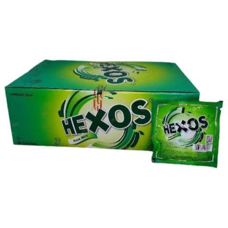 

permen hexos - box isi 50 sachet ada 3 varian rasa mint.lemon.barley