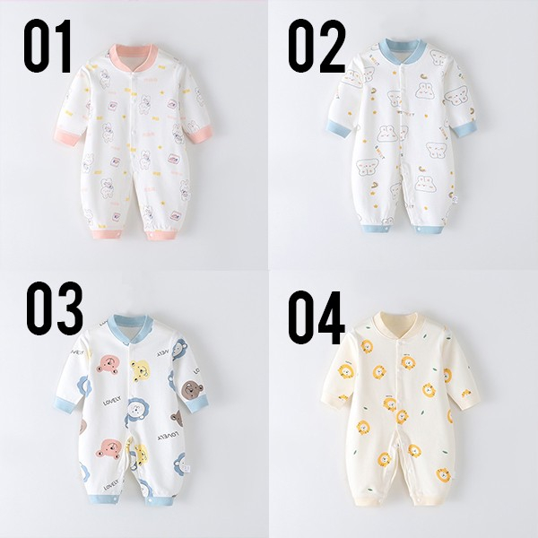 LKM367 Sleepsuit Romper Bayi Laki-laki / Perempuan Lengan Panjang Jumper [1KG 7PC] LITTLE KUMA