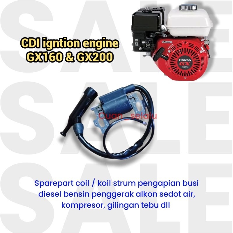Coil/CDI Ignition engine OHV GX160 GX200 mesin penggerak 5,5hp 6,5hp diesel bensin sedot air, giling