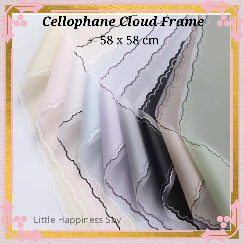 

Murah! Ecer kertas wrapping bunga buket cellophane cloud frame awan