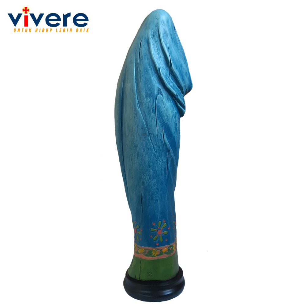 PATUNG BUNDA MARIA, YESUS DAN BUNGA BAKUNG 32 CM