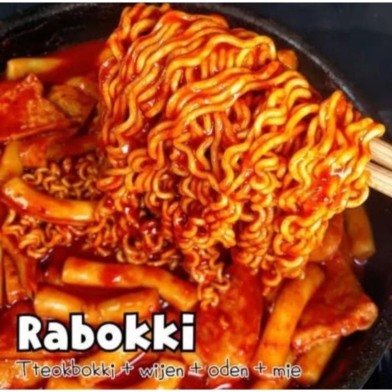 

Raboki Korean style food enak gurih x-tra pedas paket 12 bungkus sudah komplit full bumbu dll spesial banget harga reseller guys welcome