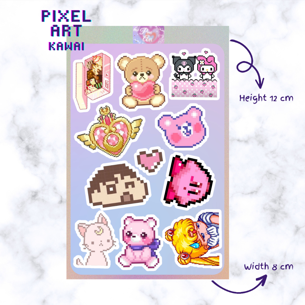 

Pixel Art Kawaii Sticker Sheet