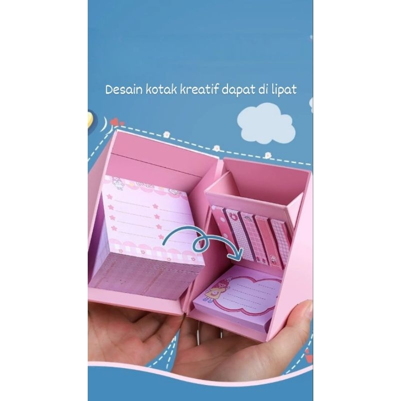 

Sticky Note 300lbr / Memopad / Memo stiker note / Kertas index / catatan tempel / tempat pena / kotak pulpen lipat ada 3 motif