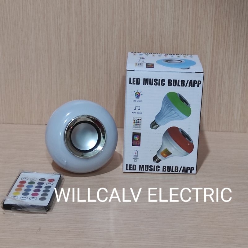 Lampu led speaker musik bluetooth RGB E27 emico