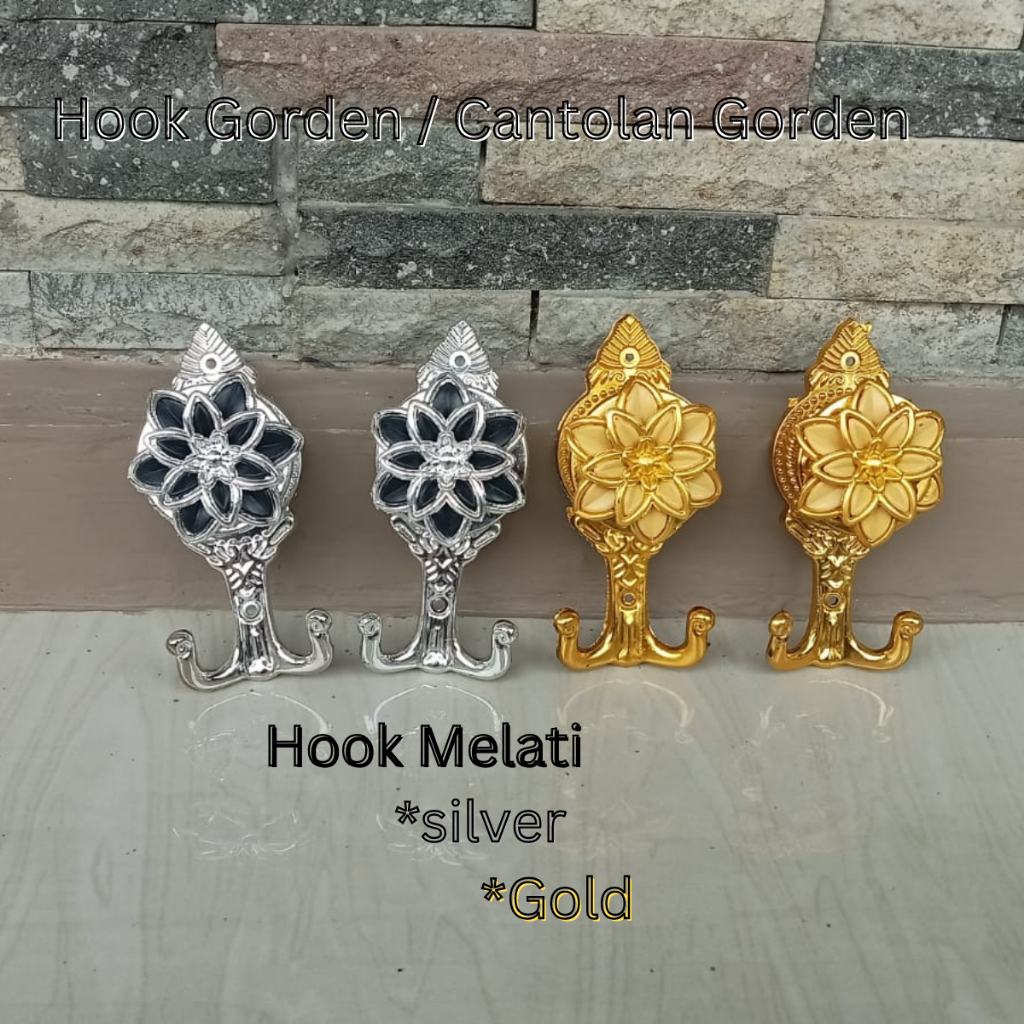 Hook melati / cantolan tali Gorden mewah bentuk bunga aksesoris