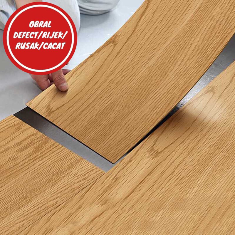 [OBRAL RIJEK] Wallpaper Lantai 3D Self Adhesive Wood Grain 15.2 x 91.4cm - W-1002-7